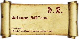 Waltman Rózsa névjegykártya